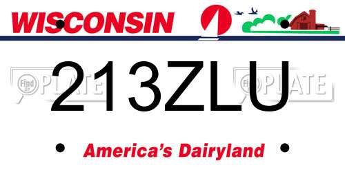 213ZLU Wisconsin License Plate