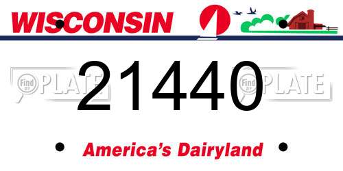 21440 Wisconsin License Plate