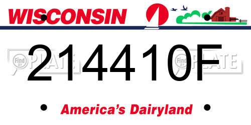 214410F Wisconsin License Plate