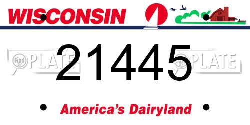 21445 Wisconsin License Plate