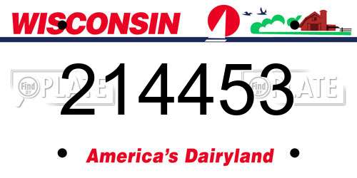 214453 Wisconsin License Plate