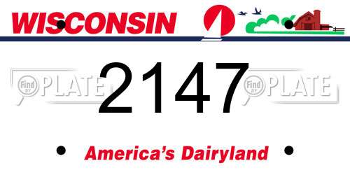 2147 Wisconsin License Plate