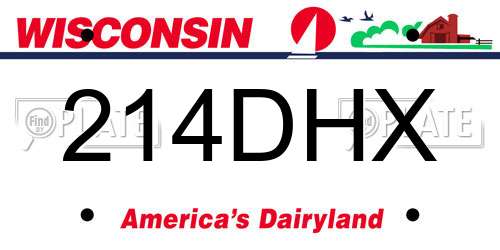 214DHX Wisconsin License Plate