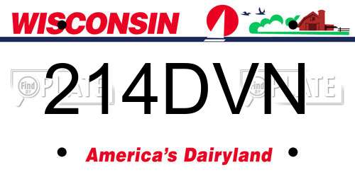 214DVN Wisconsin License Plate