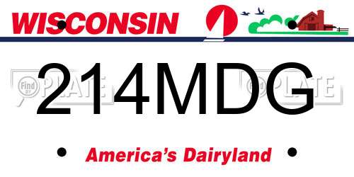 214MDG Wisconsin License Plate