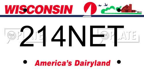 214NET Wisconsin License Plate