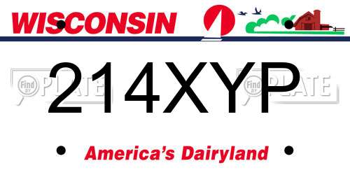 214XYP Wisconsin License Plate