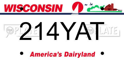 214YAT Wisconsin License Plate
