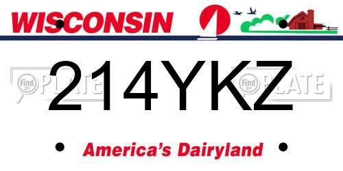 214YKZ Wisconsin License Plate