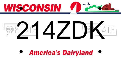 214ZDK Wisconsin License Plate