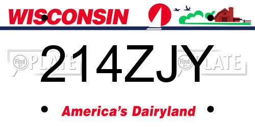 214ZJY Wisconsin License Plate