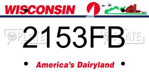 2153FB Wisconsin License Plate