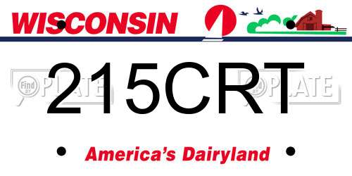 215CRT Wisconsin License Plate
