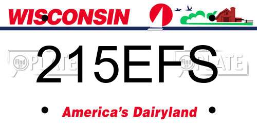 215EFS Wisconsin License Plate