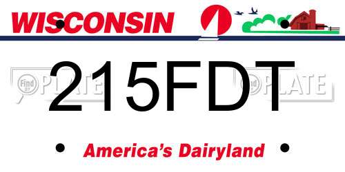 215FDT Wisconsin License Plate
