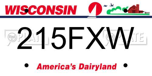 215FXW Wisconsin License Plate