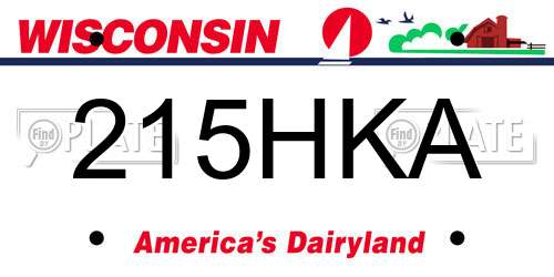 215HKA Wisconsin License Plate