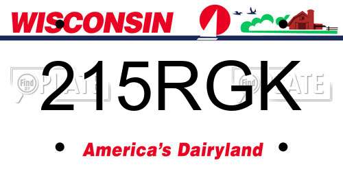 215RGK Wisconsin License Plate
