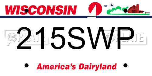 215SWP Wisconsin License Plate