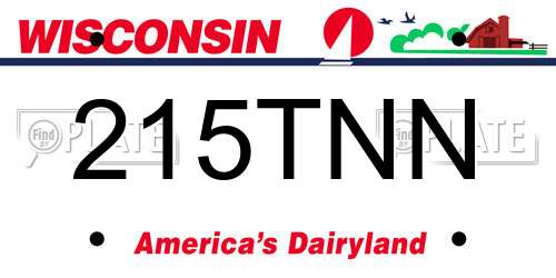 215TNN Wisconsin License Plate