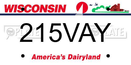 215VAY Wisconsin License Plate