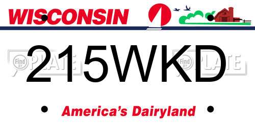 215WKD Wisconsin License Plate