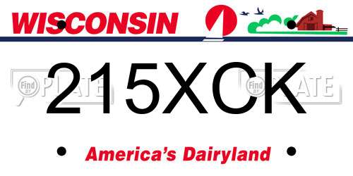 215XCK Wisconsin License Plate
