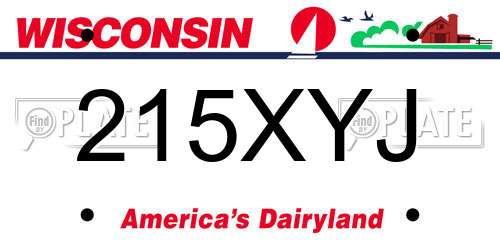 215XYJ Wisconsin License Plate