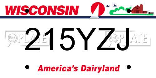 215YZJ Wisconsin License Plate