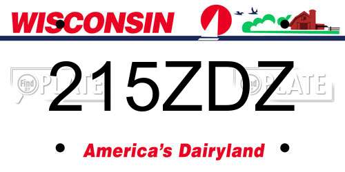 215ZDZ Wisconsin License Plate