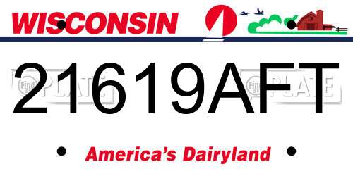 21619AFT Wisconsin License Plate
