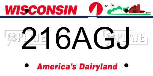 216AGJ Wisconsin License Plate