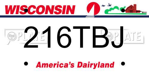 216TBJ Wisconsin License Plate