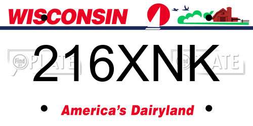 216XNK Wisconsin License Plate