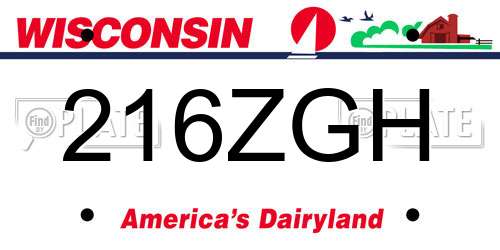 216ZGH Wisconsin License Plate
