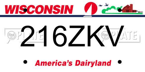 216ZKV Wisconsin License Plate