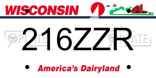 216ZZR Wisconsin License Plate