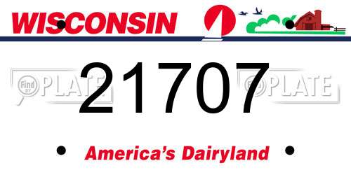 21707 Wisconsin License Plate