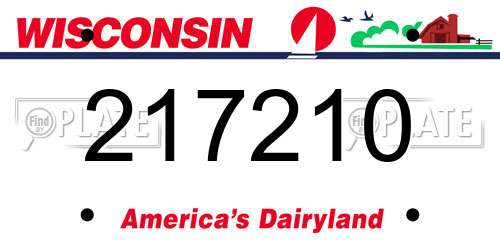 217210 Wisconsin License Plate