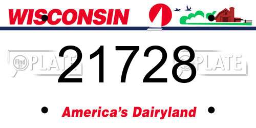 21728 Wisconsin License Plate