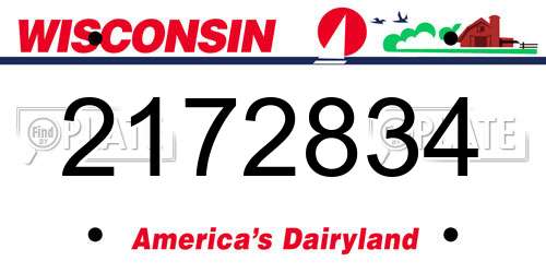 2172834 Wisconsin License Plate