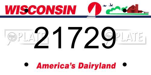 21729 Wisconsin License Plate