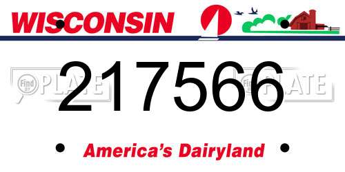 217566 Wisconsin License Plate