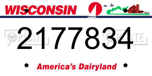 2177834 Wisconsin License Plate