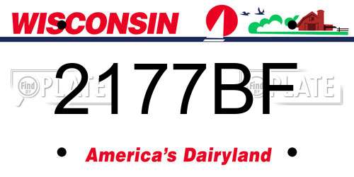 2177BF Wisconsin License Plate