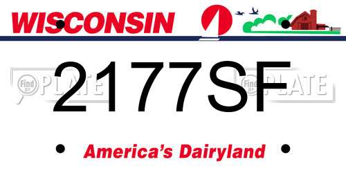 2177SF Wisconsin License Plate