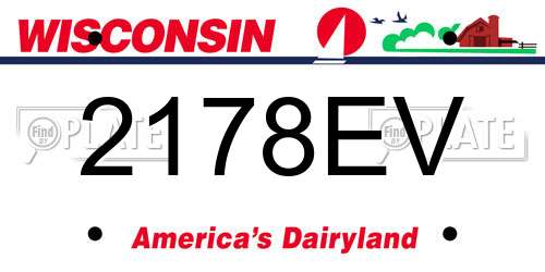 2178EV Wisconsin License Plate