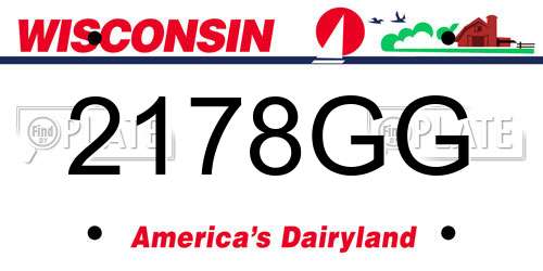 2178GG Wisconsin License Plate