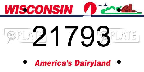 21793 Wisconsin License Plate