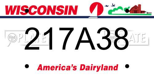 217A38 Wisconsin License Plate
